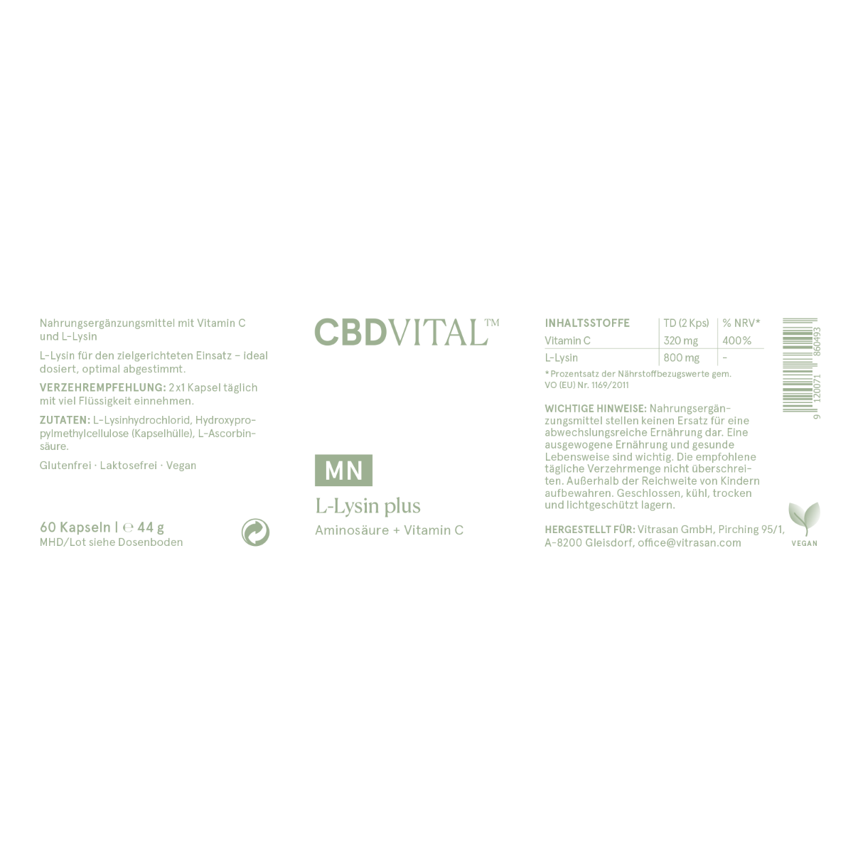 MN L-Lysin plus (Aminosäure + Vitamin C)