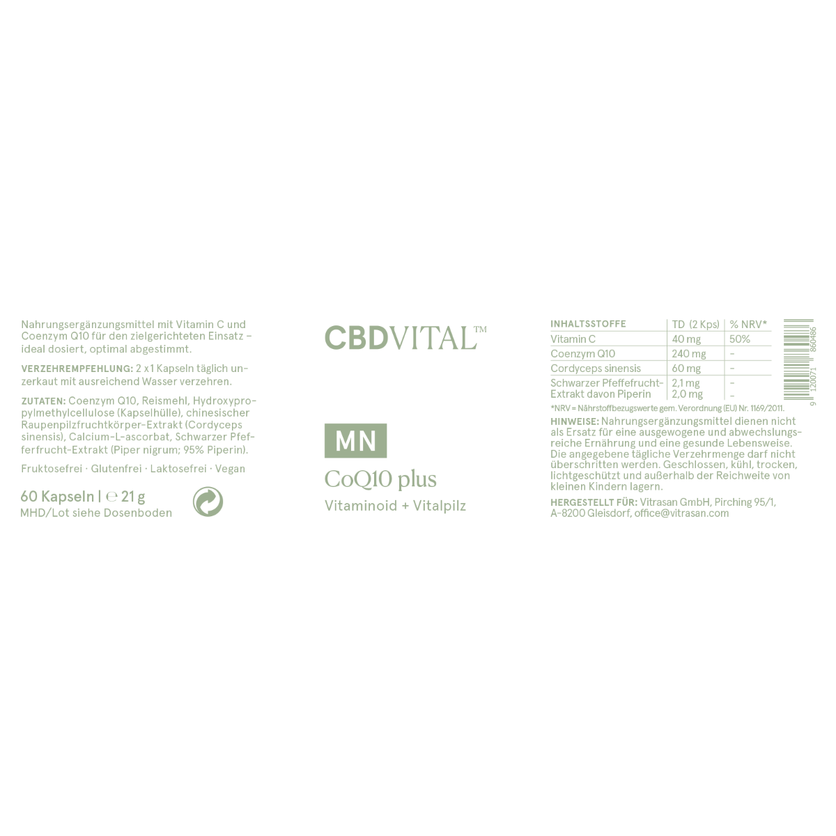MN Coenzym Q10 plus (Vitaminoid + Vitalpilz)